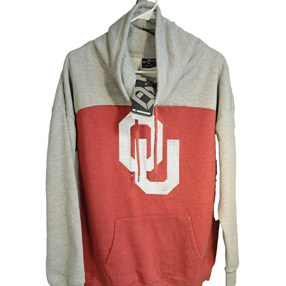 NWT Women's Oklahoma Sooners Pullover Crimson Gray Sweatshirt Large
